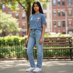 Simply Southern T-Shirt Youth Small Blue New USA Bear Graphic Tee